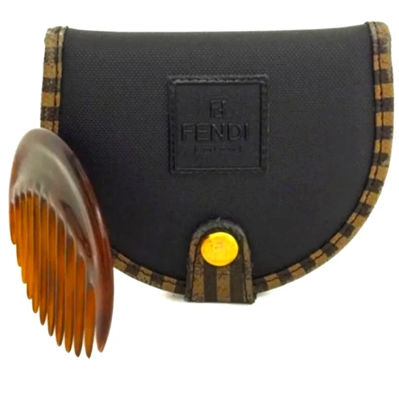 FENDI PEQUIN CANVAS COMB CASE/K0451 Camera case crossbody bag Fendi Brown in Plastic - 26343393 main image 3